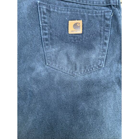 VINTAGE Carhartt Jeans Men 38x36 Black Denim Made USA 90s B177 BLK - Picture 2 of 6